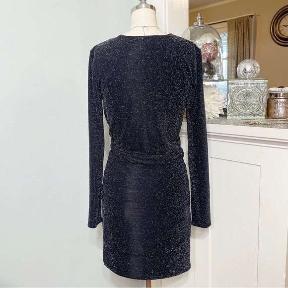 White House Black Market Sparkly Knit Blouson Mini Dress Size 4 Nwt - Picture 8 of 13